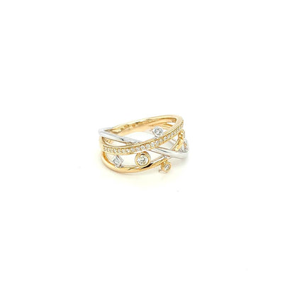 YELLOW AND WHITE GOLD DIAMOND RING