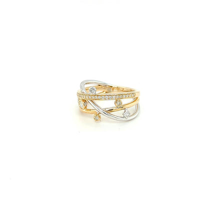 YELLOW AND WHITE GOLD DIAMOND RING