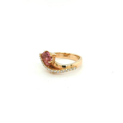 TRILLION CUT PINK TOURMALINE RING