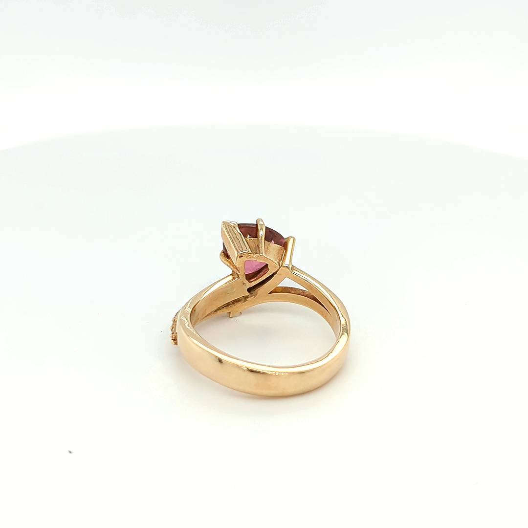 TRILLION CUT PINK TOURMALINE RING