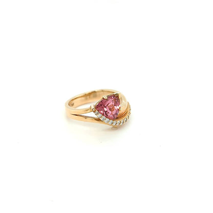 TRILLION CUT PINK TOURMALINE RING