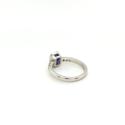 TANZANITE & DIAMOND RING - EMERALD CUT