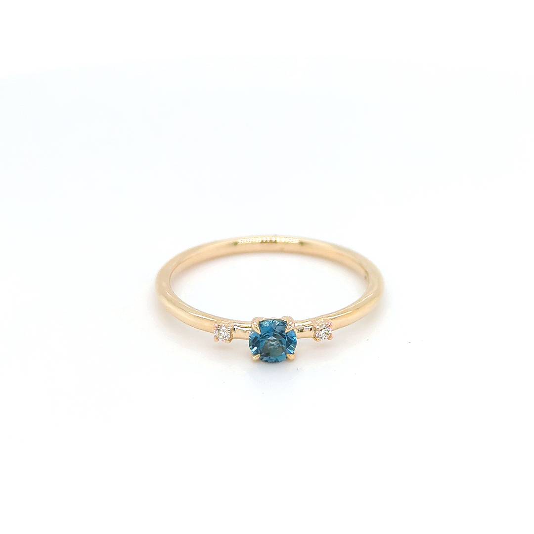 LONDON BLUE TOPAZ & DIAMOND RING