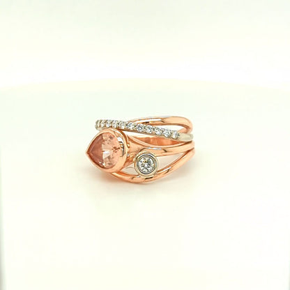 MORGANITE & DIAMOND RING