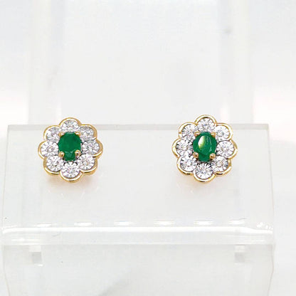 EMERALD AND DIAMOND EARRINGS