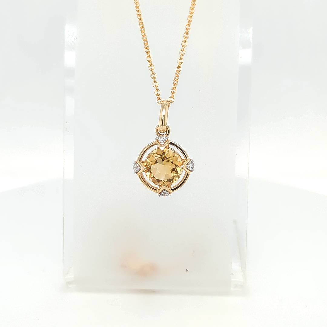 CITRINE & DIAMOND PENDANT