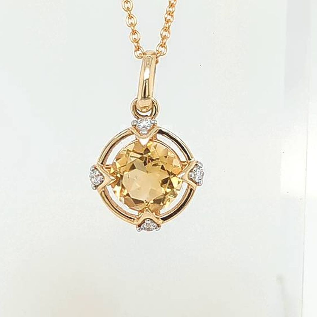 CITRINE & DIAMOND PENDANT