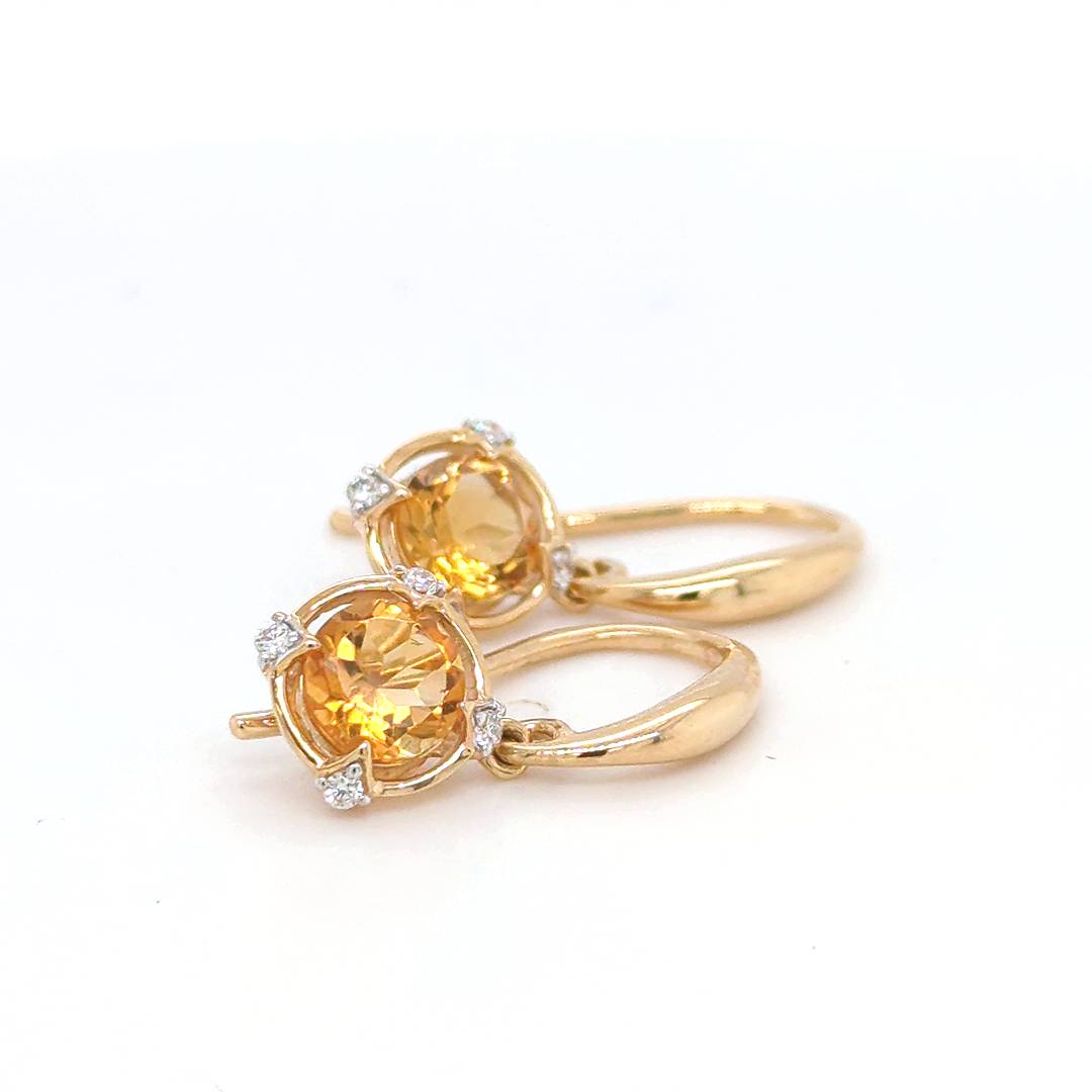 CITRINE & DIAMOND EARRINGS