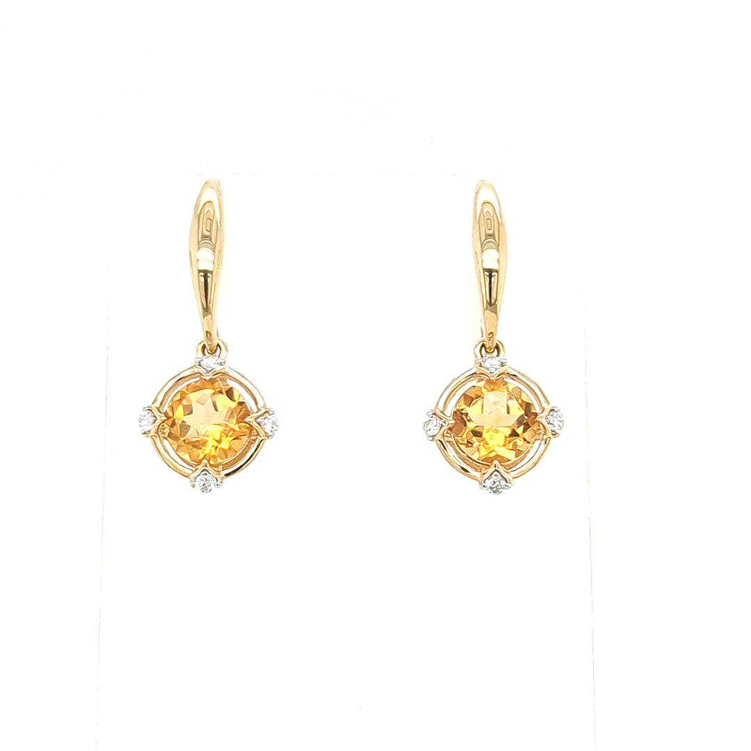 CITRINE & DIAMOND EARRINGS