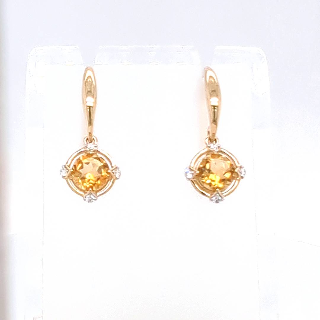 CITRINE & DIAMOND EARRINGS