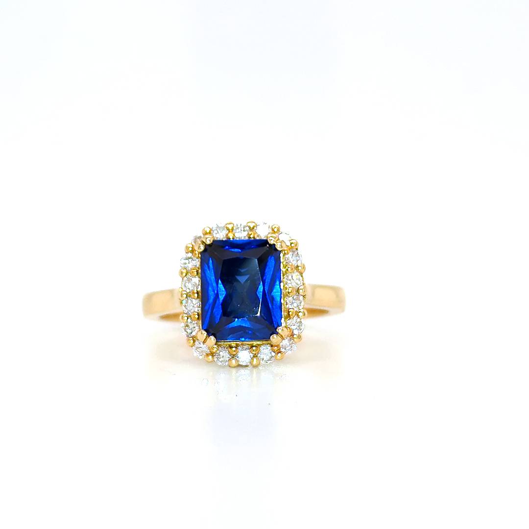 QLD BLUE SAPPHIRE AND DIAMOND RING