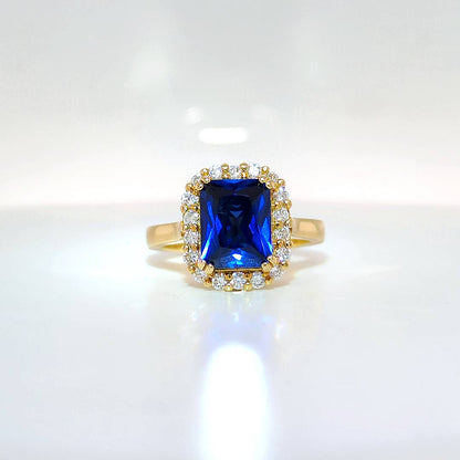 QLD BLUE SAPPHIRE AND DIAMOND RING