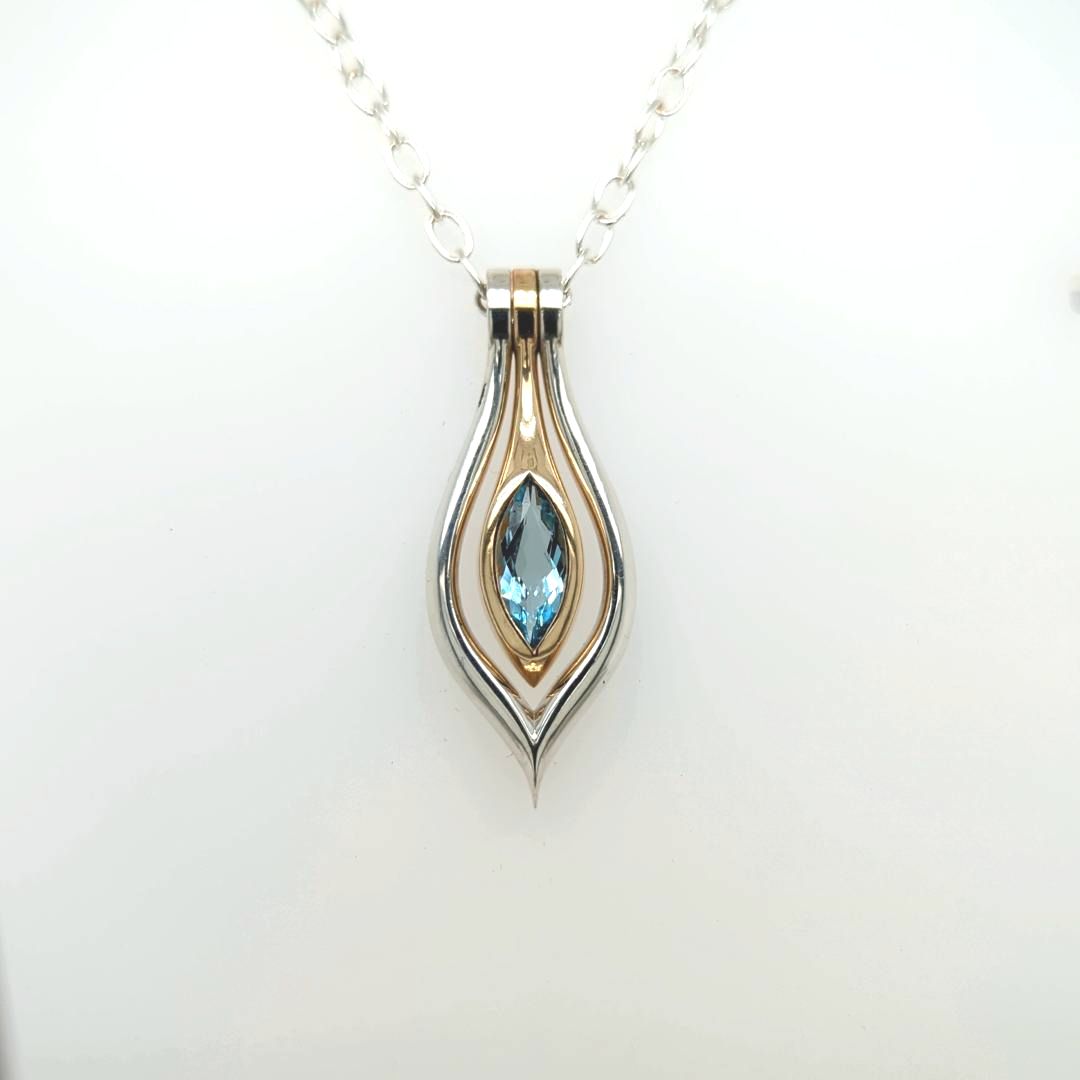 MARQUISE AQUAMARINE PENDANT