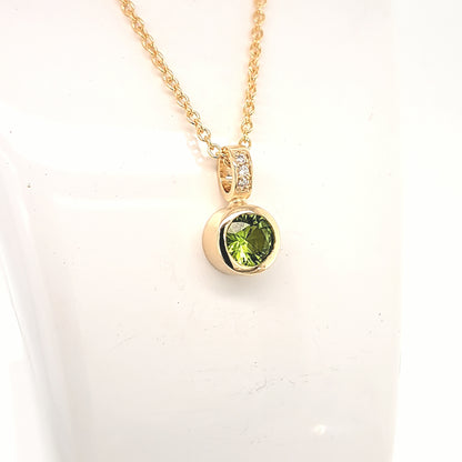 PERIDOT AND DIAMOND PENDANT