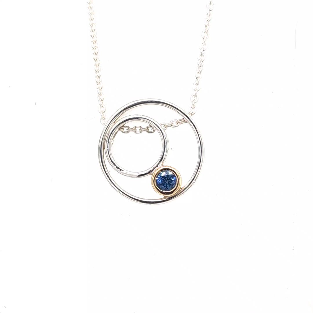 CIRCULAR SAPPHIRE PENDANT