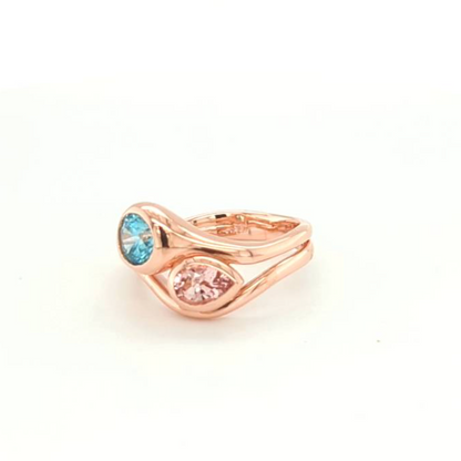 MORGANITE AND BLUE ZIRCON RING