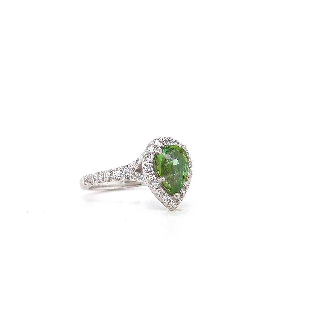 GREEN TOURMALINE & DIAMOND RING