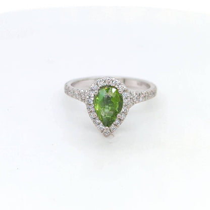 GREEN TOURMALINE & DIAMOND RING