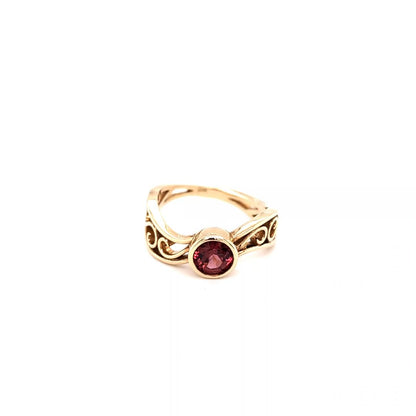 FILIGREE PINK GARNET RING