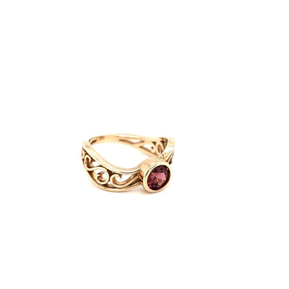 FILIGREE PINK GARNET RING