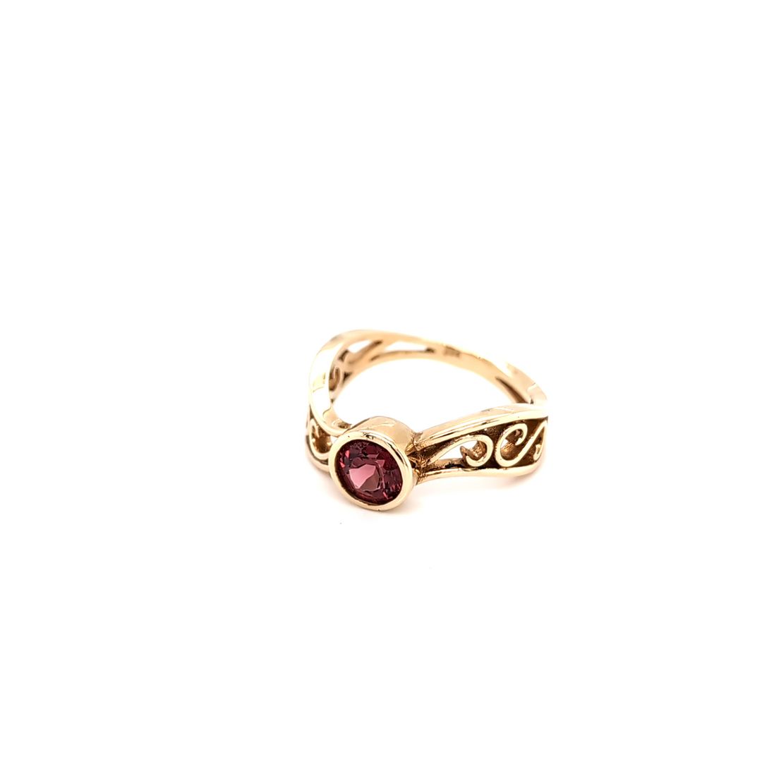 FILIGREE PINK GARNET RING