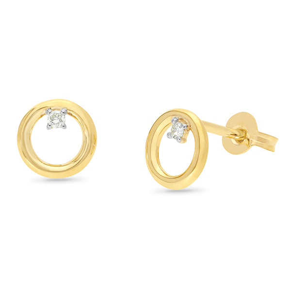 CIRCLE EARRINGS WITH DIAMOND