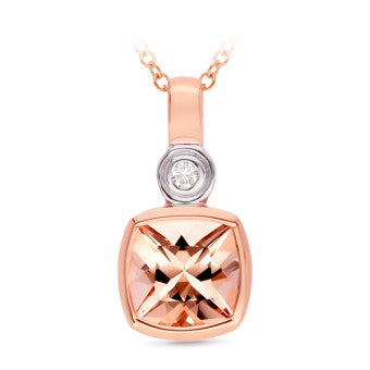 MORGANITE & DIAMOND PENDANT