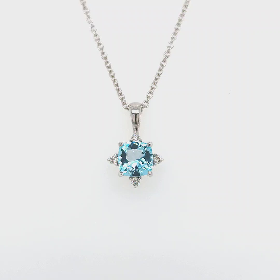 Load video: BLUE TOPAZ &amp; DIAMOND PENDANT. Custom jewellery Sunshine Coast &amp; Australia 