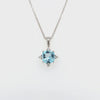 BLUE TOPAZ & DIAMOND PENDANT. Custom jewellery Sunshine Coast & Australia 