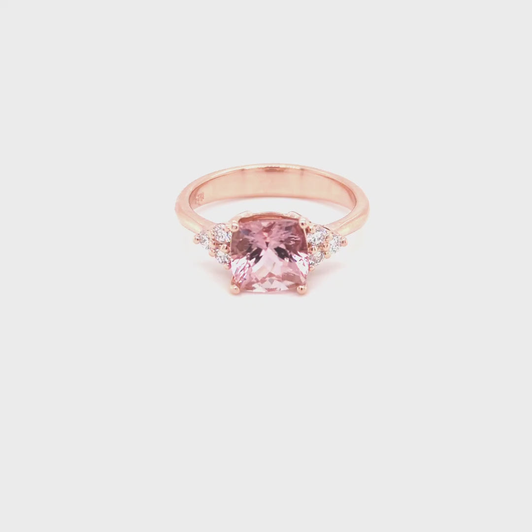 Load video: PINK TOURMALINE &amp; DIAMOND RING