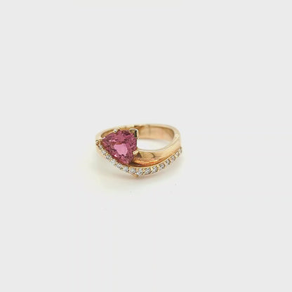 TRILLION CUT PINK TOURMALINE RING