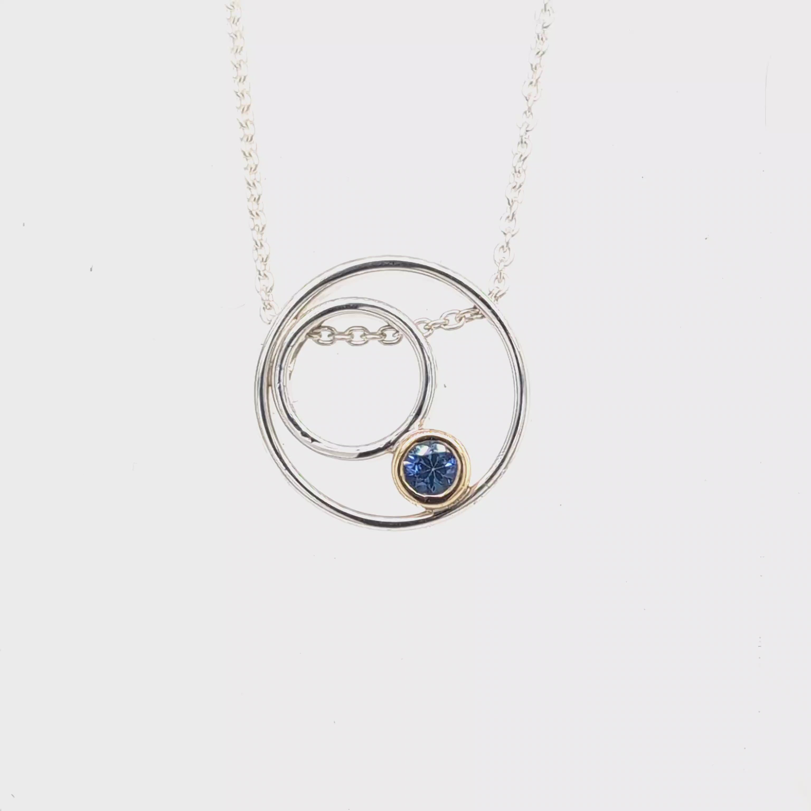 Load video: CIRCULAR SAPPHIRE PENDANT