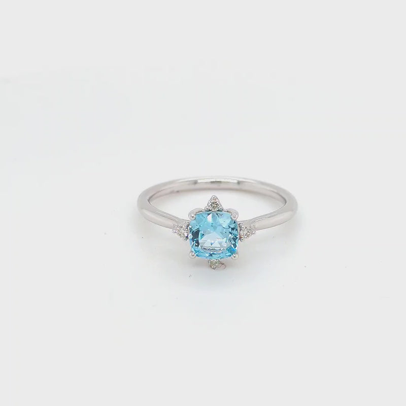 BLUE TOPAZ AND DIAMOND RING. Custom jewellery Sunshine Coast & Australia .