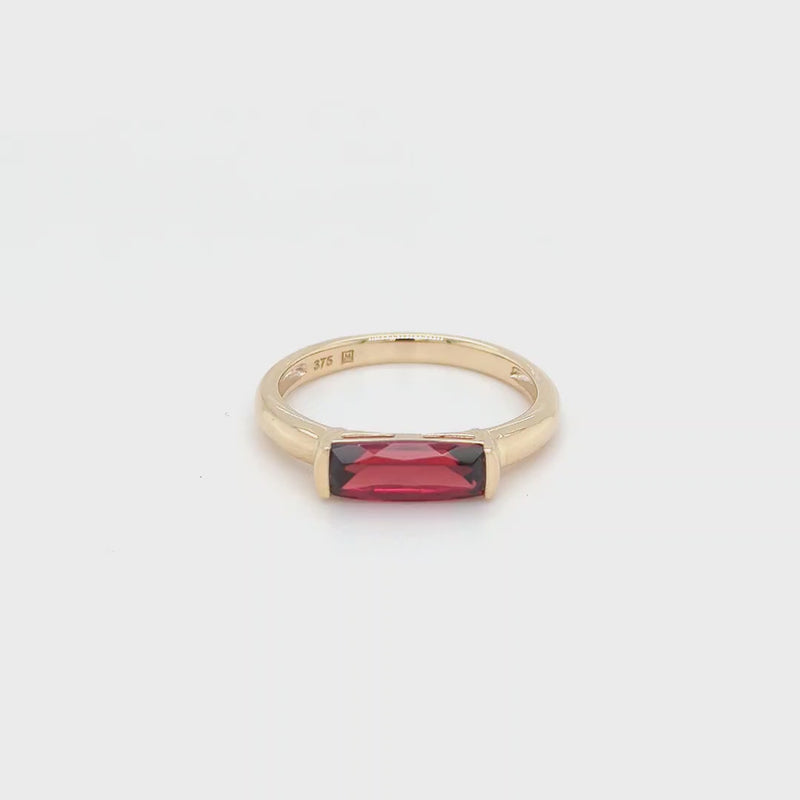 CUSHION CUT GARNET RING