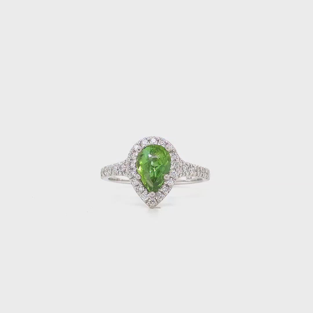 Load video: GREEN TOURMALINE &amp; DIAMOND RING