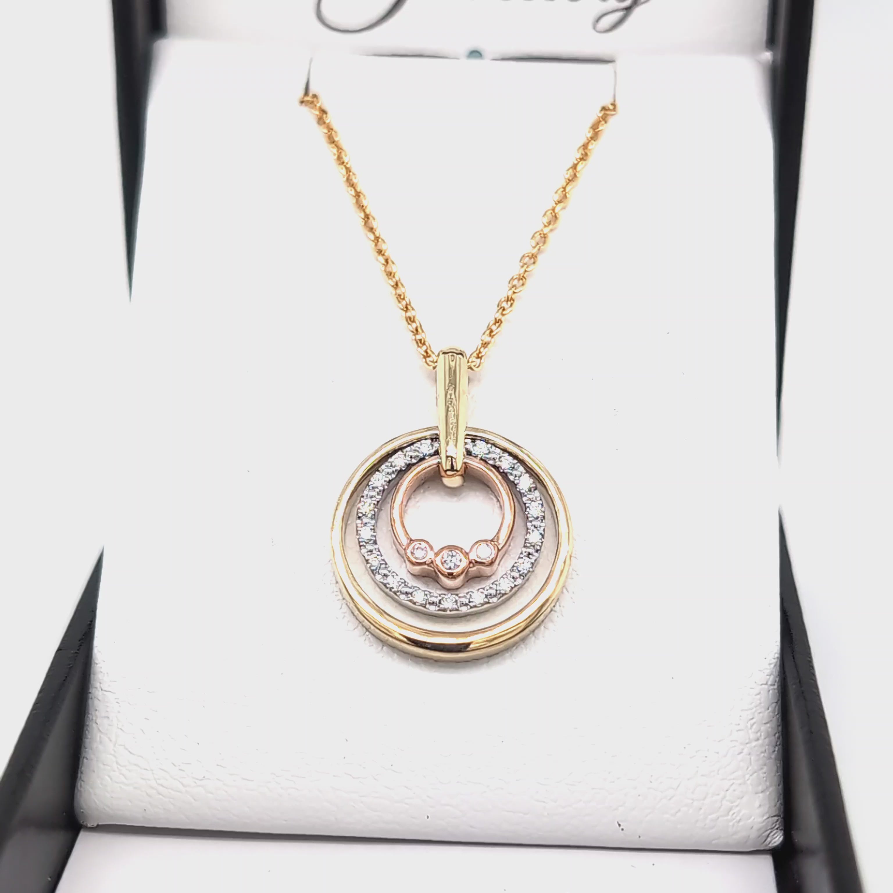 Load video: PINK DIAMOND CIRCLE PENDANT