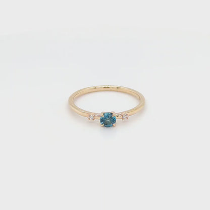 LONDON BLUE TOPAZ & DIAMOND RING